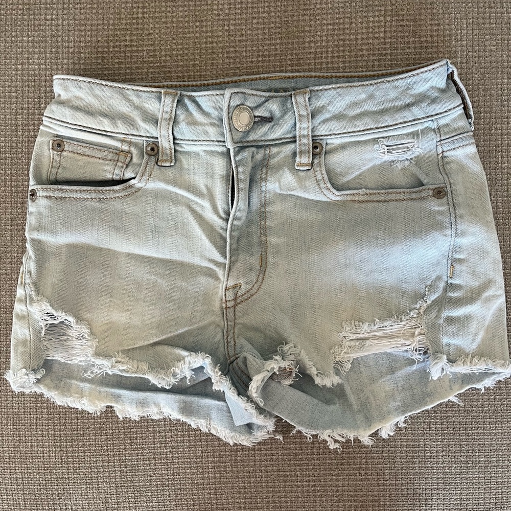 American Eagle Outfitters Blue Jean Shorts Distressed